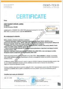 Mack Hurtownia Pościeli Certyfikat